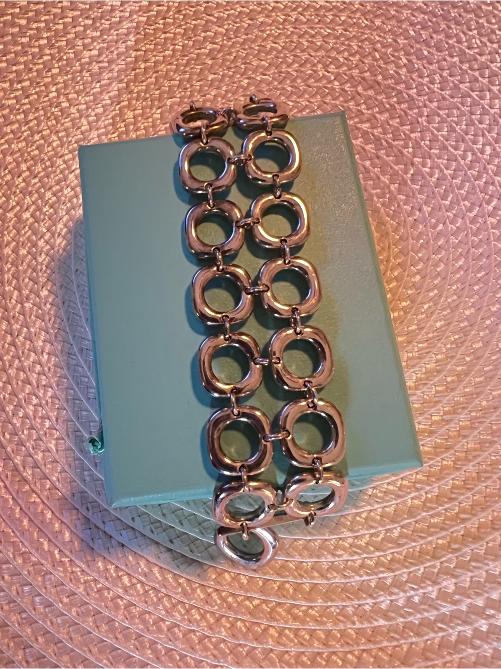 Designer Solid Sterling Silver by Jovaa Jewels Open Circle Link Bracelet